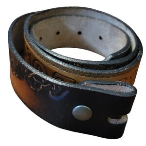 Vintage Mens Leather "Arizona" Graphic Brown Belt, Waist 32